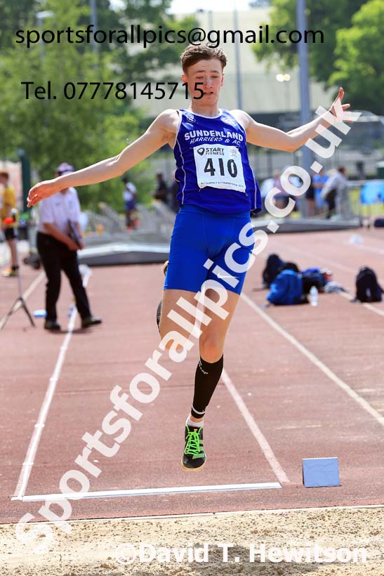 Mens Under-17s Long Jump, 2024 North Eastern Track and Field Champs., Middlesbrough.  Photo: David T. Hewitson/Sports for All Pics